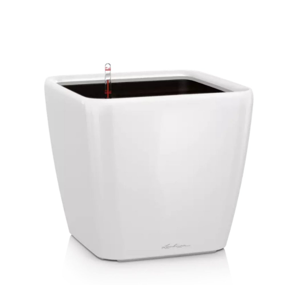 LECHUZA QUADRO LS 21 - white high-gloss PLANTER (sub-irrigation)